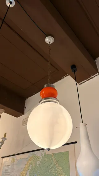 Lampada Stilux Milano anni '60 vetro e metallo