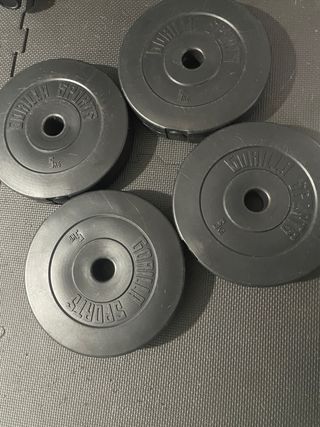 4 Discos Pesas Gimnasio 5 kg Gorilla Sports