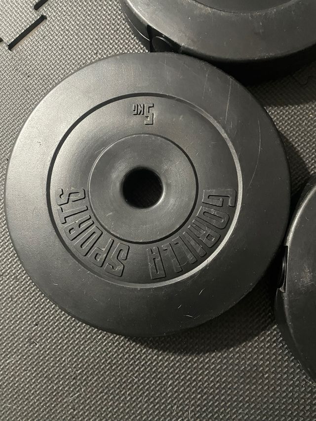 4 Discos Pesas Gimnasio 5 kg Gorilla Sports