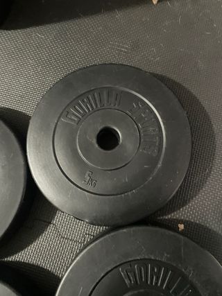 4 Discos Pesas Gimnasio 5 kg Gorilla Sports