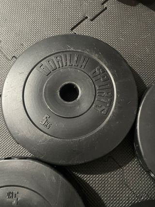 4 Discos Pesas Gimnasio 5 kg Gorilla Sports