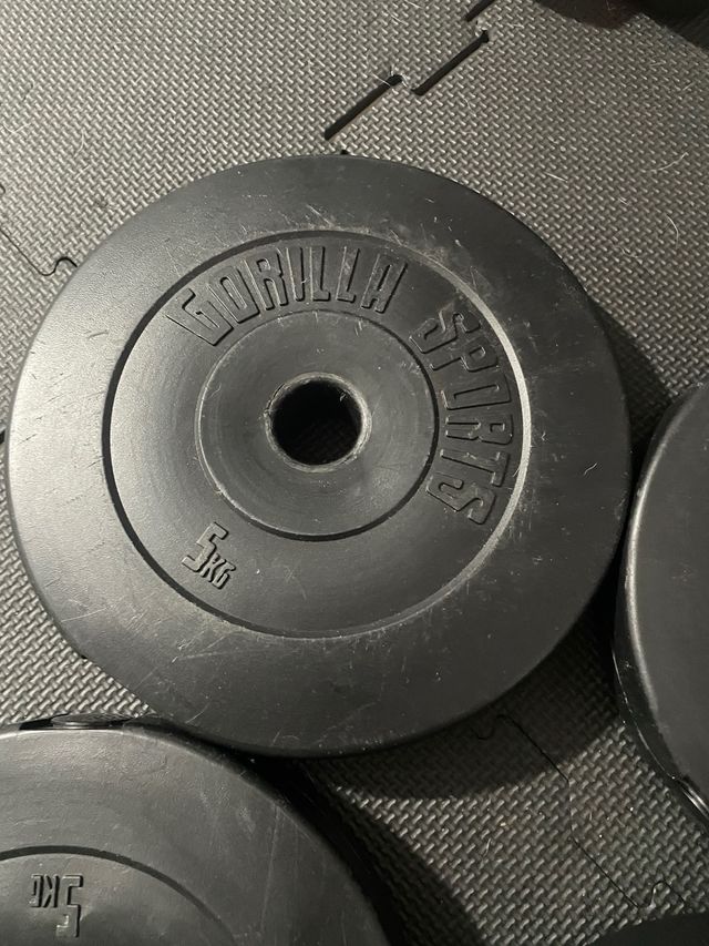 4 Discos Pesas Gimnasio 5 kg Gorilla Sports