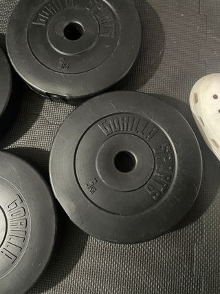 4 Discos Pesas Gimnasio 5 kg Gorilla Sports