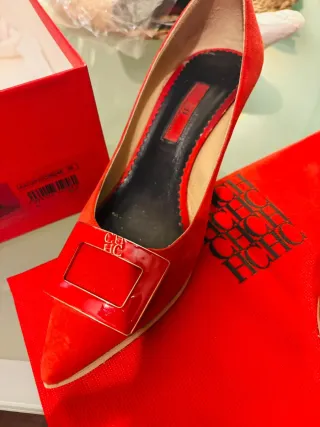 Zapatos Carolina Herrera Piel Rojo Talla 36