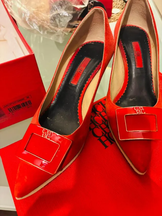 Zapatos Carolina Herrera Piel Rojo Talla 36