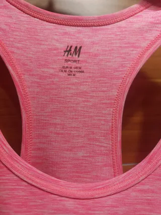 Camiseta tirantes deporte H&M rosa