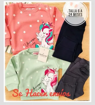 Conjunto niña unicornio talla 6-24 meses