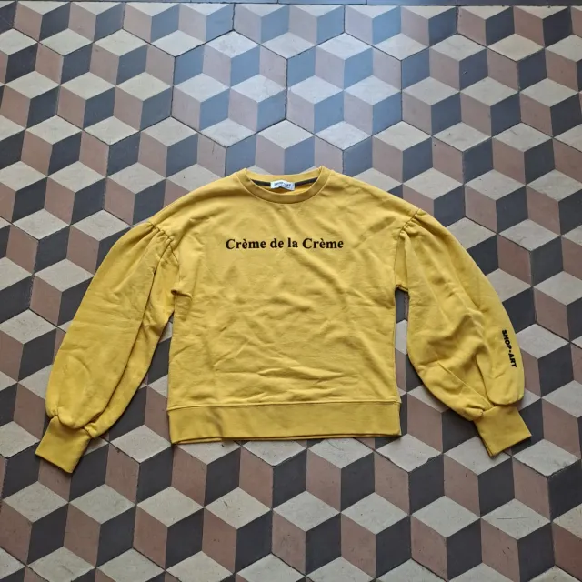 Maglia donna - color senape-  maniche a sbuffo