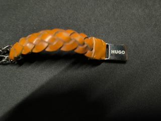 Hugo Boss Braccialetto in Pelle intrecciata