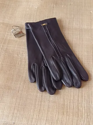 Guantes de piel marrón para señora Casiry