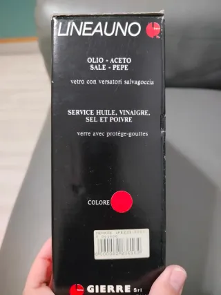 Set Olio Aceto Sale Pepe Porta Bottiglie Rosso