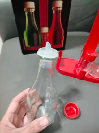 Set Olio Aceto Sale Pepe Porta Bottiglie Rosso