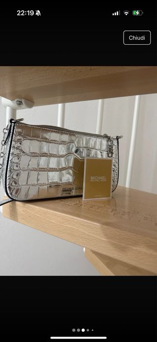 Borsa Michael Kors Argento Coccodrillo