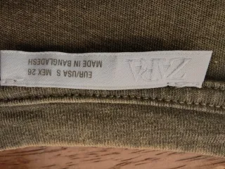 Jersey Zara manga volante verde oliva