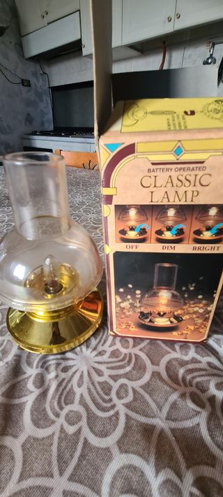 Lampada Classica Batteria Oro Vetro