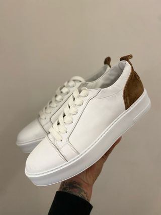 Scarpe uomo 4us bianche e marroni taglia 42