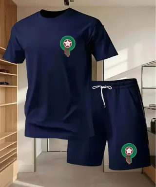 Conjunto Chándal Fútbol Marruecos Blanco/Negro