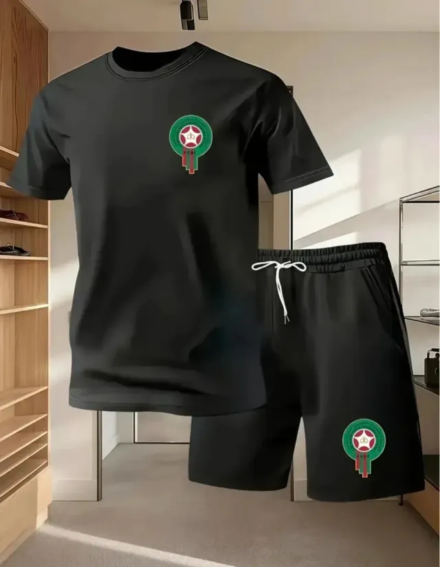 Conjunto Chándal Fútbol Marruecos Blanco/Negro