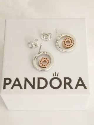 Pendientes y Charm Colgante Dos Círculos dos Tonos