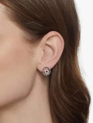 Pendientes y Charm Colgante Dos Círculos dos Tonos