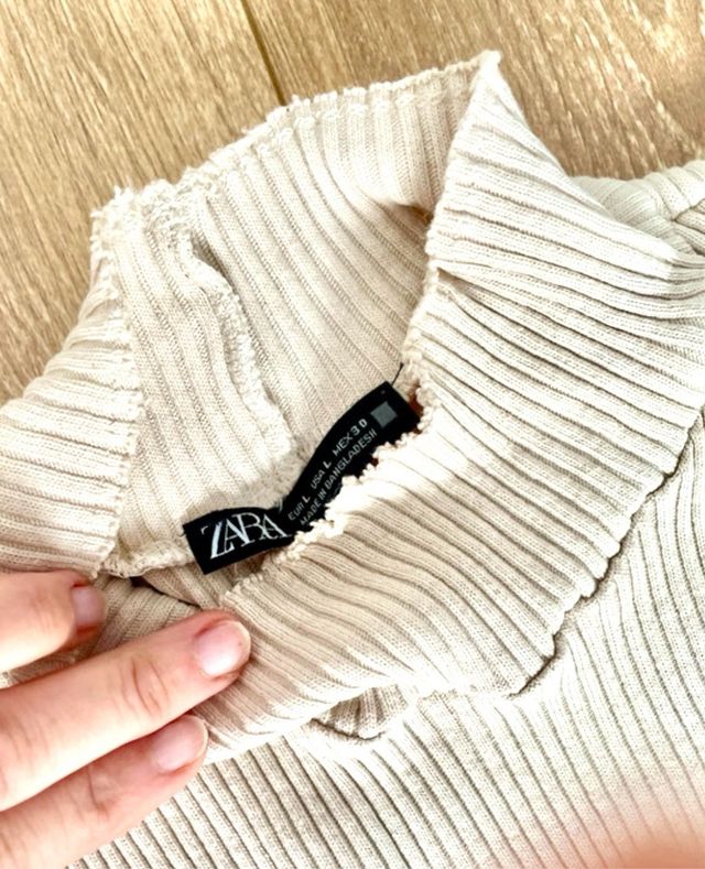 Conjunto Zara jersey cuello alto y falda