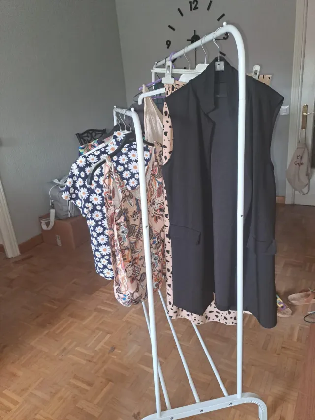 Appendiabiti a Doppio Piano Bianco