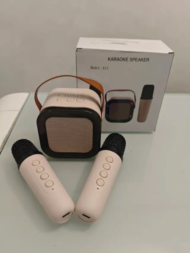 Altoparlante Karaoke + 2 Microfoni