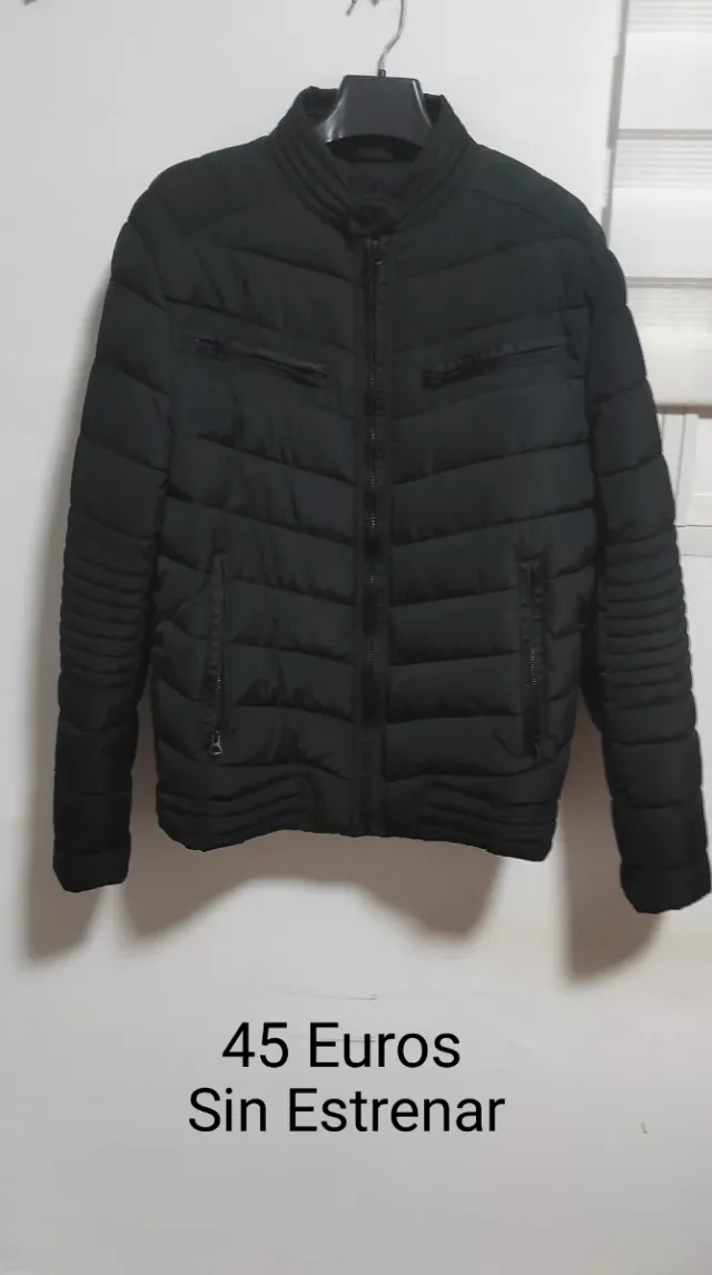 Chaqueta acolchada hombre negra nueva