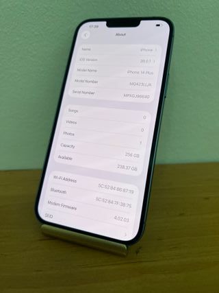 Apple iPhone 14 Plus 256gb Blu Grado A+ Bat 100%