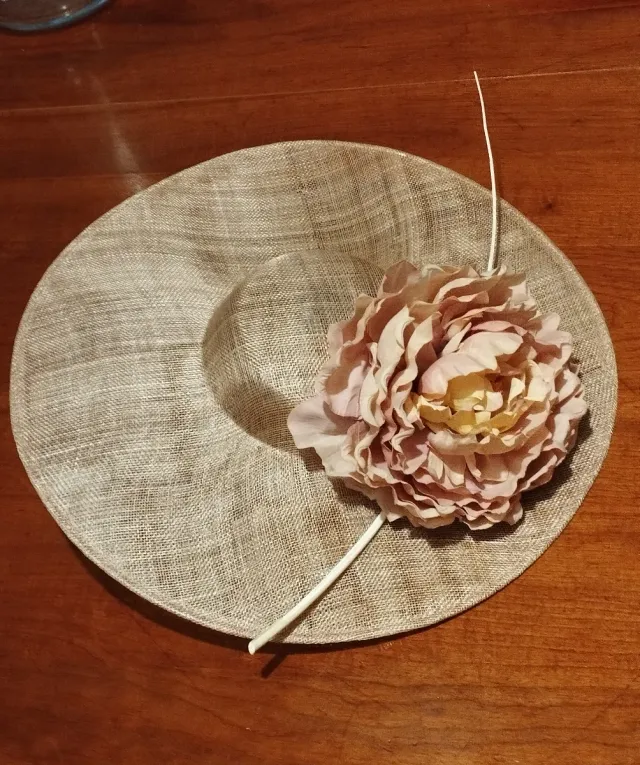 Pamela rafia rosa pálido 37,5 cm