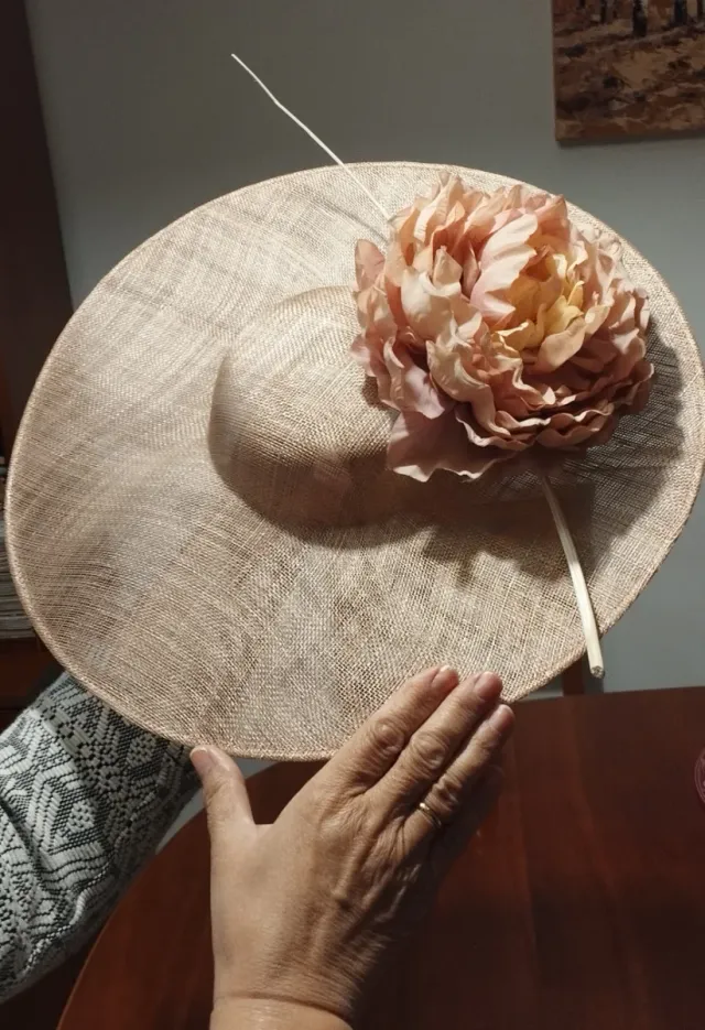 Pamela rafia rosa pálido 37,5 cm