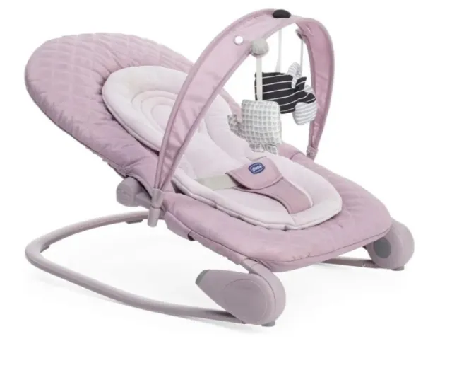 Silla mecedora bebé rosa