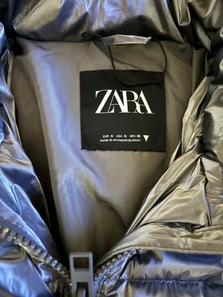 Plumas Zara Talla S Gris/Plateado