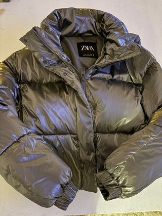 Plumas Zara Talla S Gris/Plateado