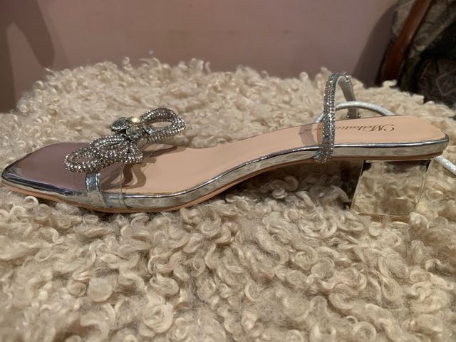 Sandalias Plata Talla 38 Brillantes
