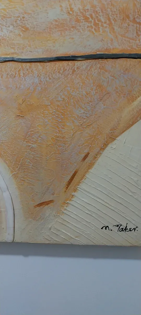 Cuadro/cubrecontador beige y naranja