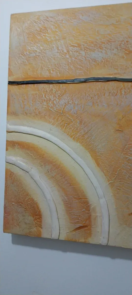 Cuadro/cubrecontador beige y naranja