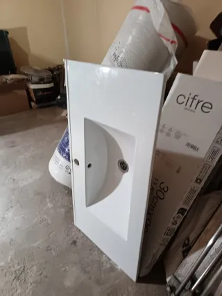 Mueble de baño acrílico blanco