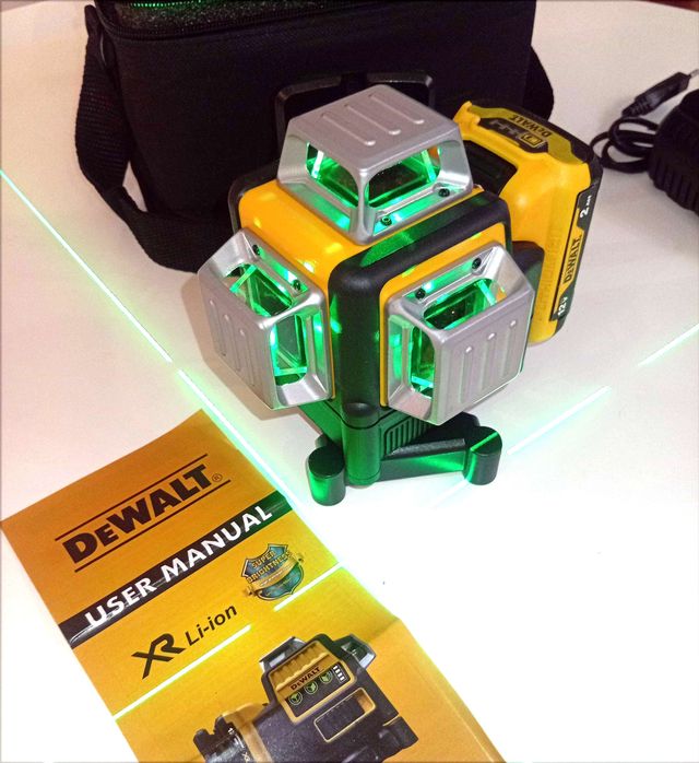 Nivel Láser DeWalt 360° 12 Líneas+Batería+Cargador
