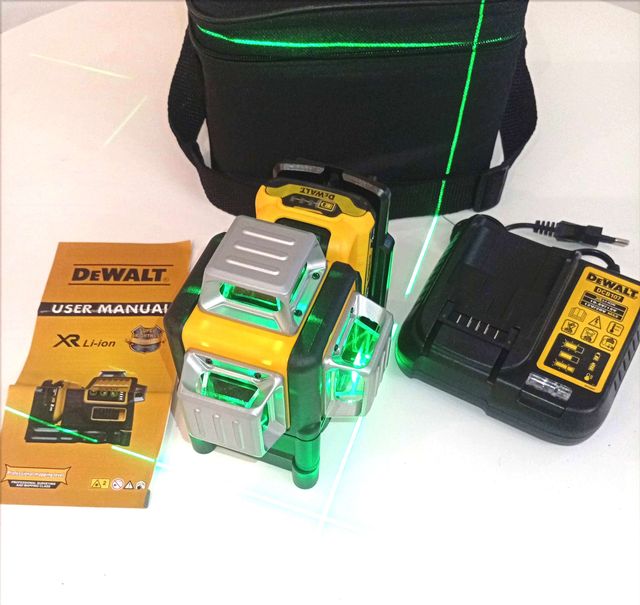 Nivel Láser DeWalt 360° 12 Líneas+Batería+Cargador