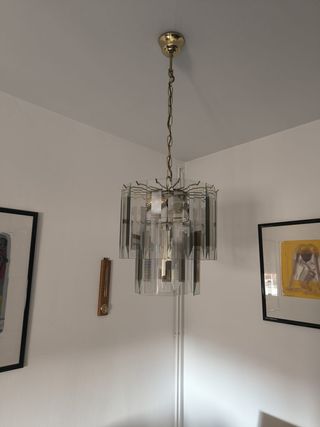 Lámpara de techo colgante cristal y metal