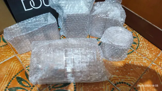 Set organizer make-up glitter rosa