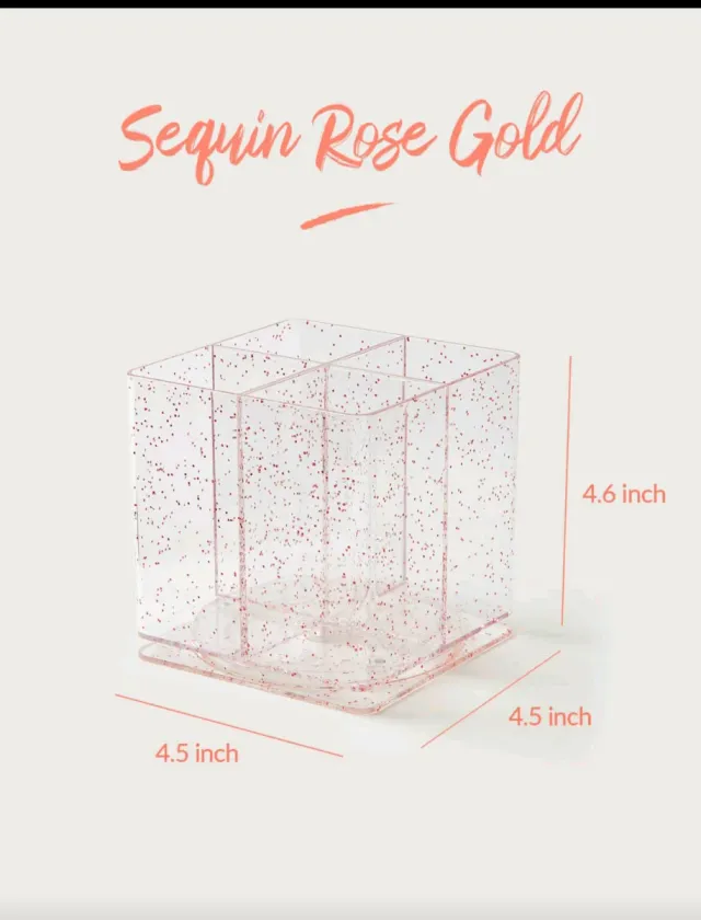 Set organizer make-up glitter rosa