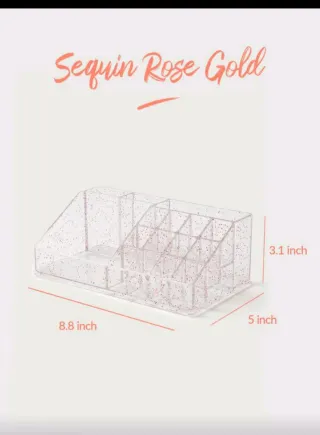 Set organizer make-up glitter rosa