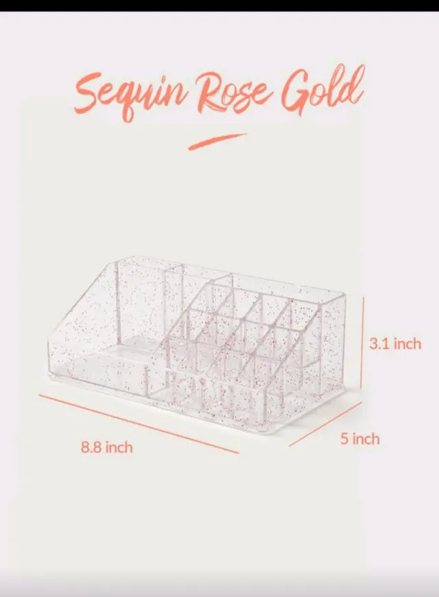 Set organizer make-up glitter rosa