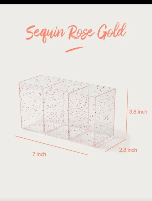 Set organizer make-up glitter rosa