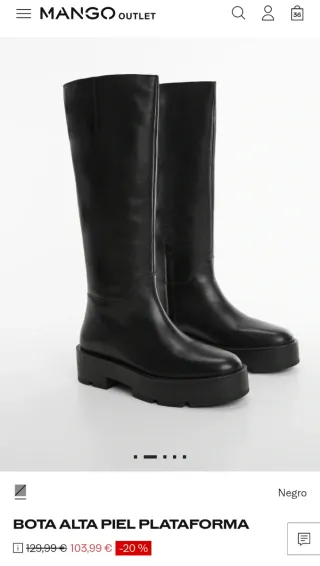 Botas altas Mango, Plataforma Negras