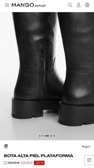 Botas altas Mango, Plataforma Negras