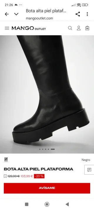 Botas altas Mango, Plataforma Negras