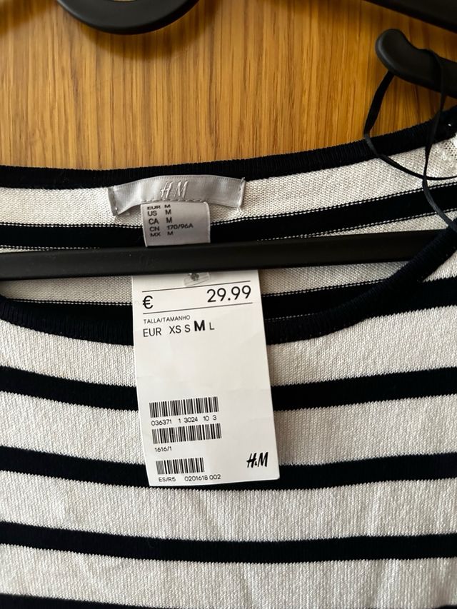 Vestido midi ceñido con rayas nuevo con etiquetas